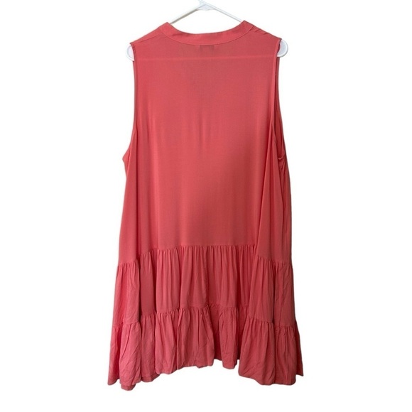 Nine West Coral Sleeveless Tiered Drop Waist Summer Dress NEW - Picture 3 of 5